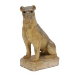 A French terracotta model of a seated pug,