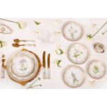 An extensive Royal Copenhagen 'Flora Danica' porcelain dinner service,