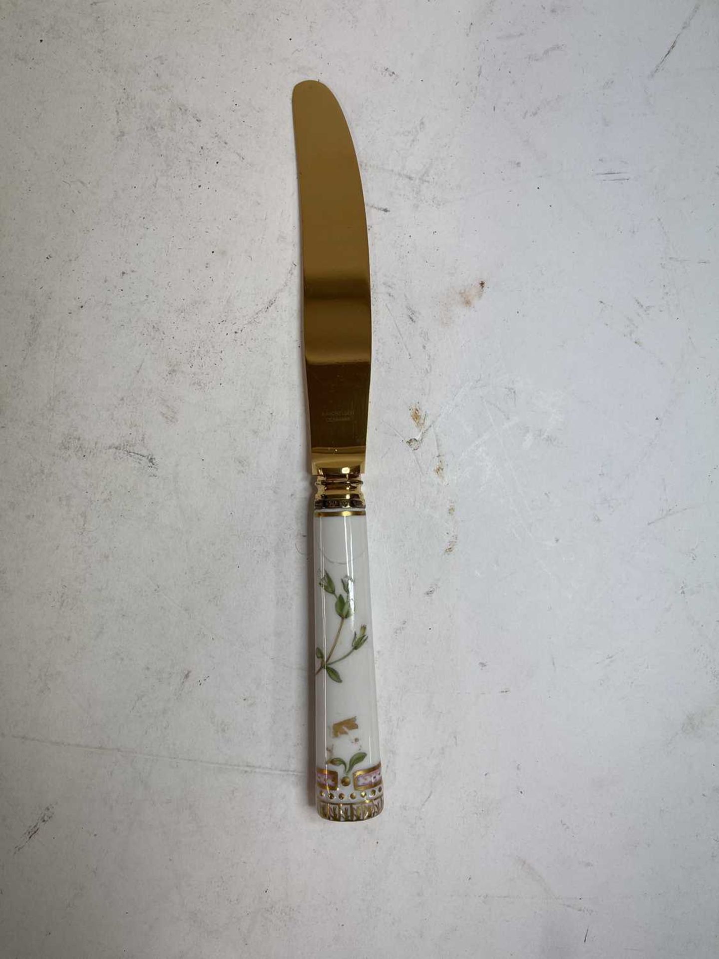 A part canteen of Royal Copenhagen 'Flora Danica' porcelain and silver-gilt cutlery, - Image 106 of 109