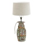 A Chinese vase table lamp and shade,