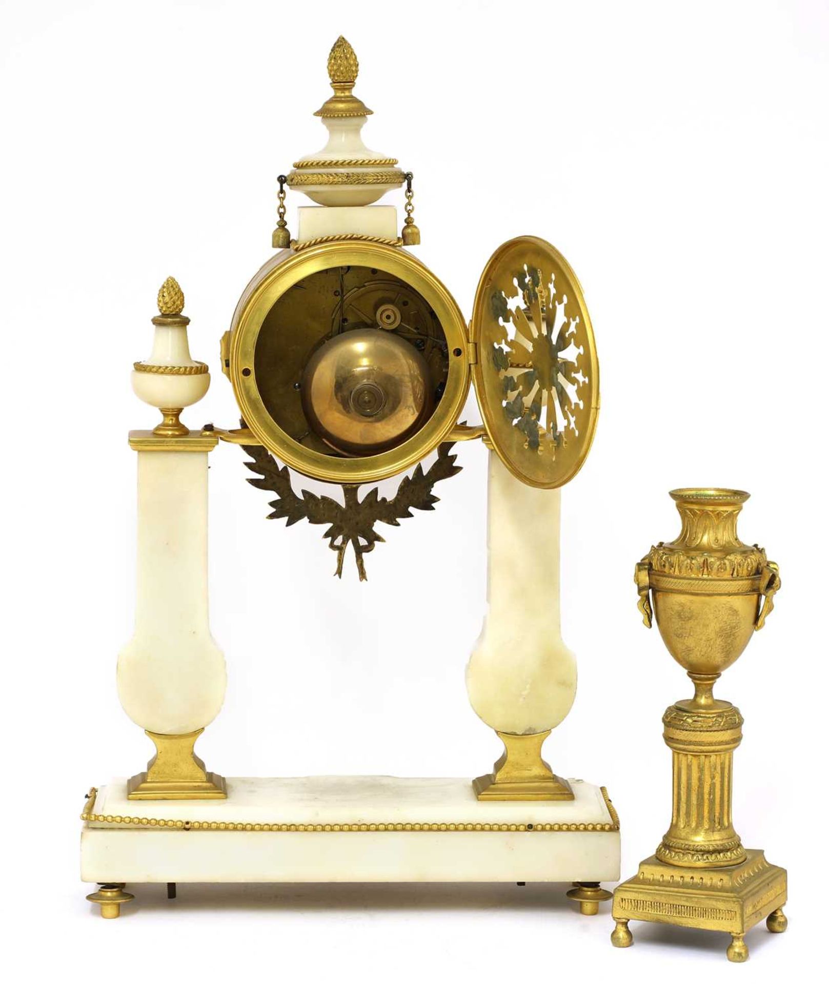 A French rococo-style marble and gilt-bronze mounted portico clock, - Image 3 of 3