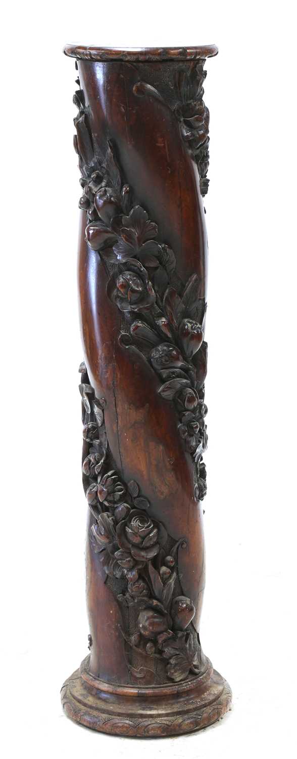 A solid yew wood column, - Image 2 of 3