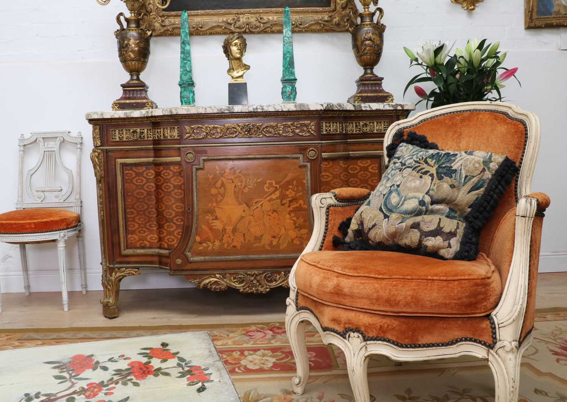 A pair of French Louis XV-style fauteuils, - Image 7 of 8