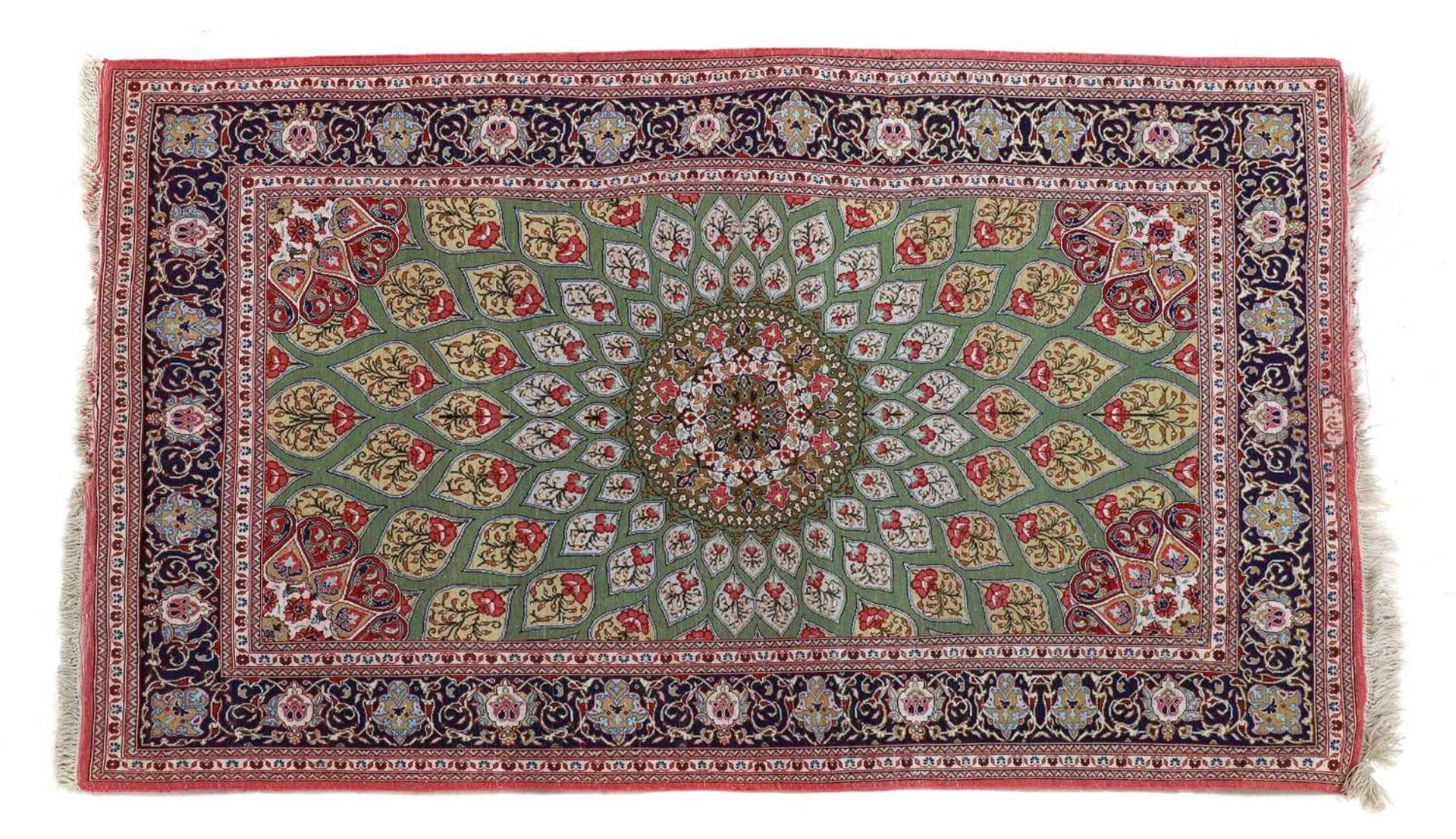 A Persian silk rug, - Image 2 of 8