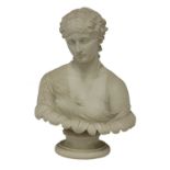 Clytie, a Copeland Parian bust on a socle,