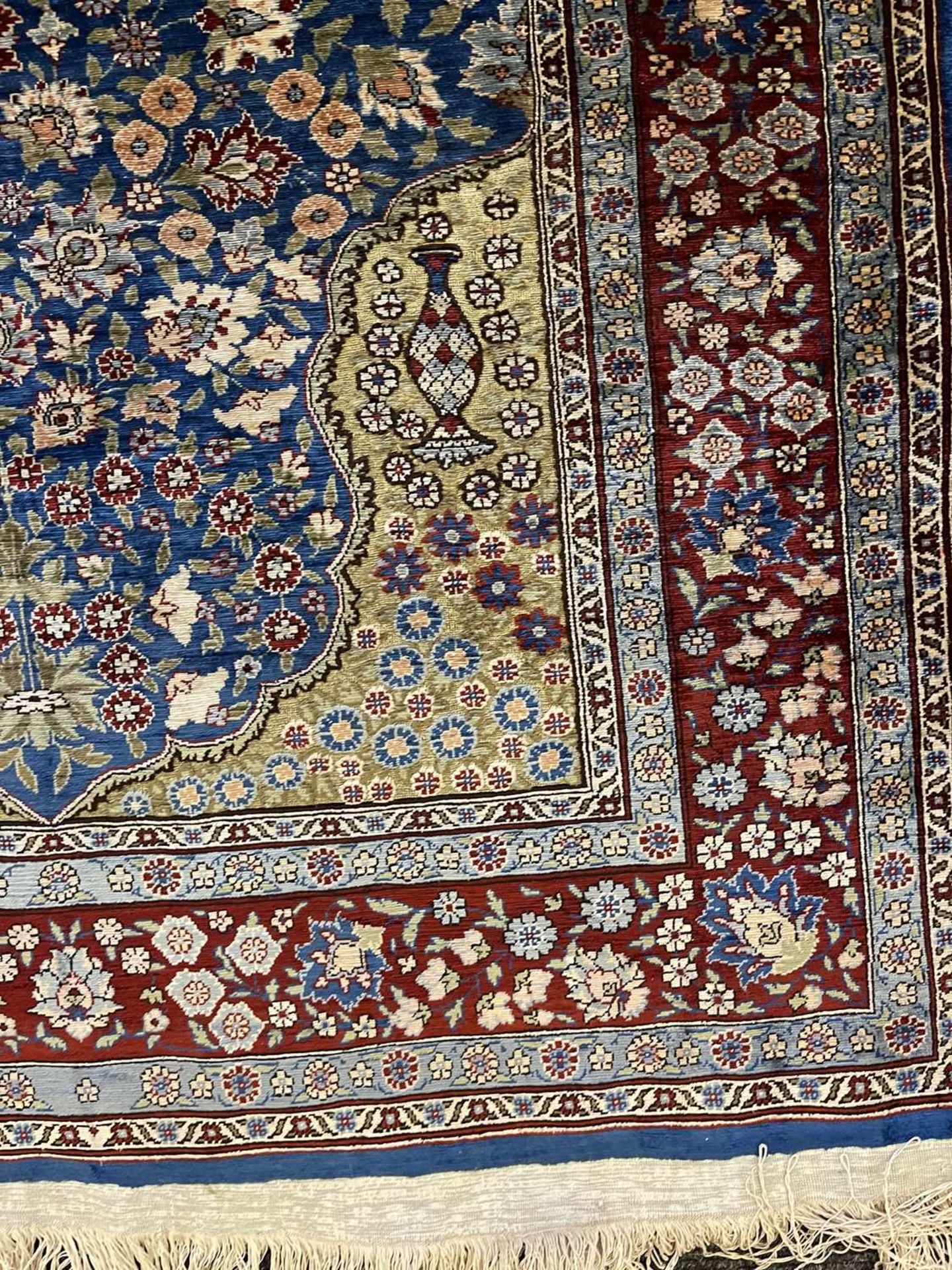 A Turkish silk and metal Hereke rug, - Image 5 of 10