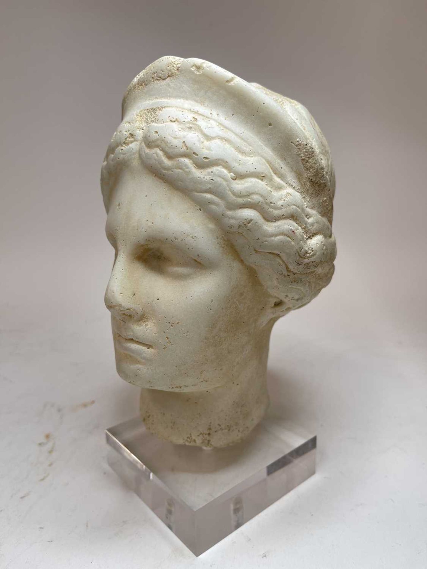 A grand tour carved marble or limestone head of Diana, - Image 16 of 30