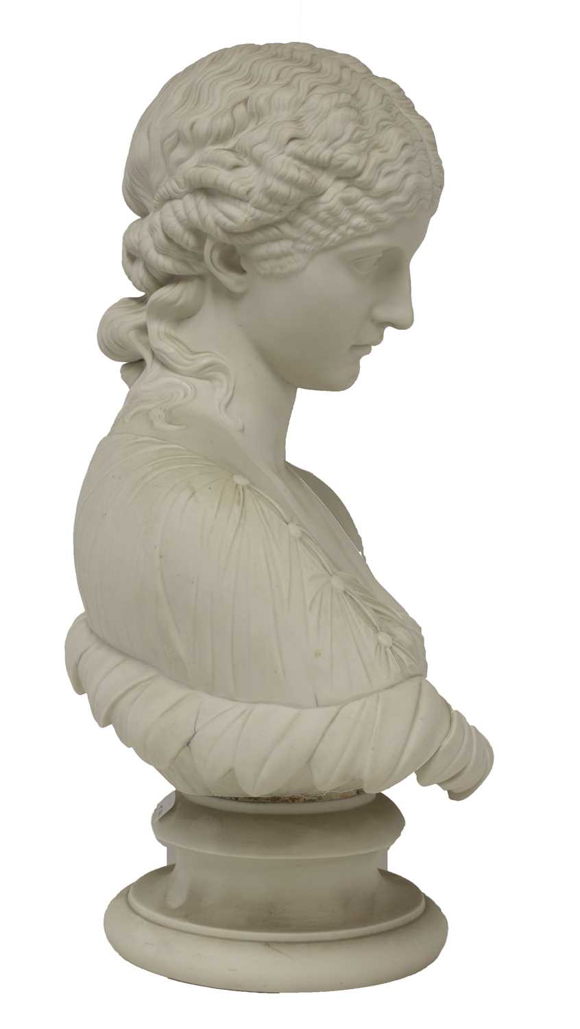 Clytie, a Copeland Parian bust on a socle, - Bild 3 aus 7
