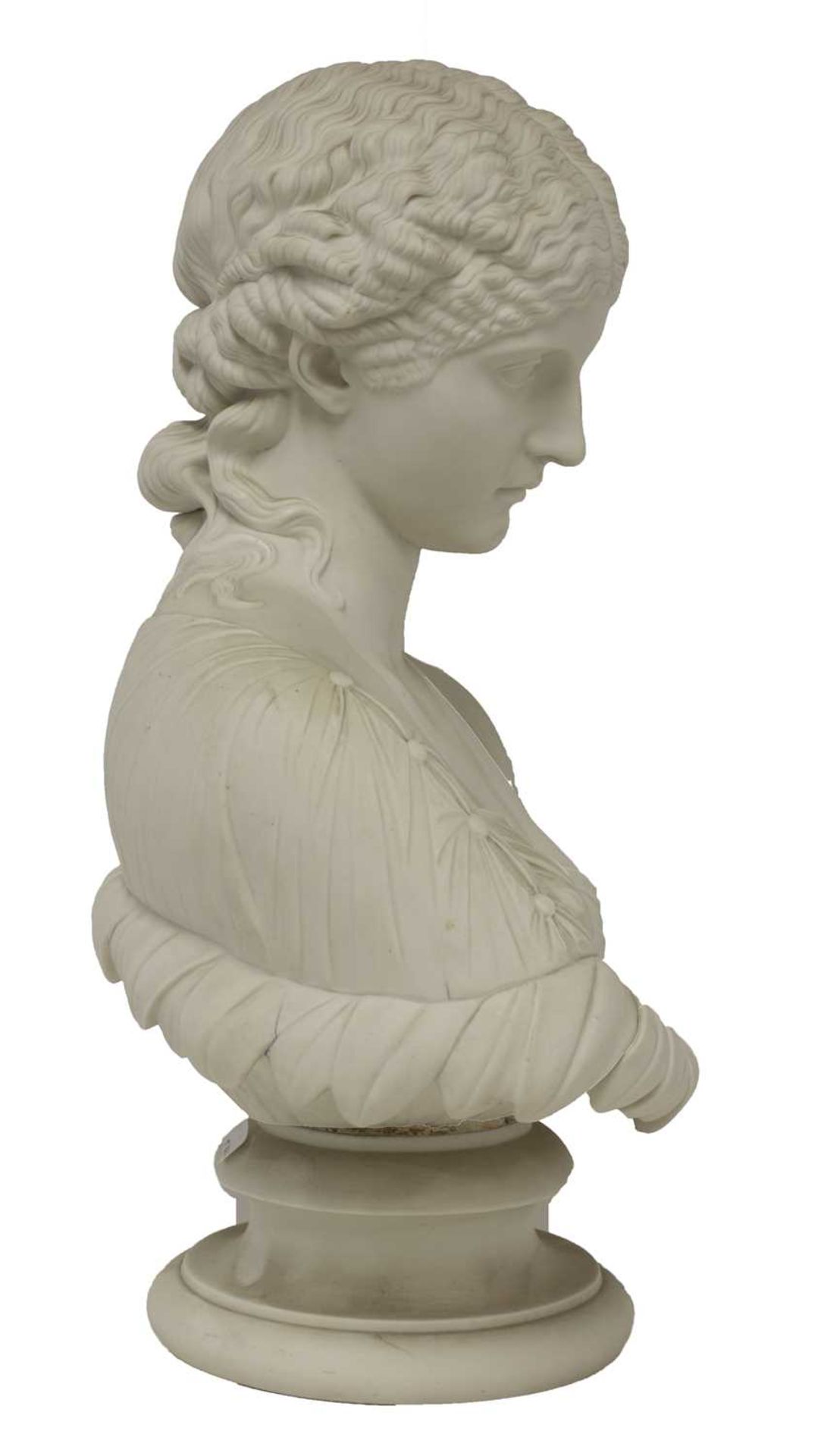 Clytie, a Copeland Parian bust on a socle, - Image 3 of 7