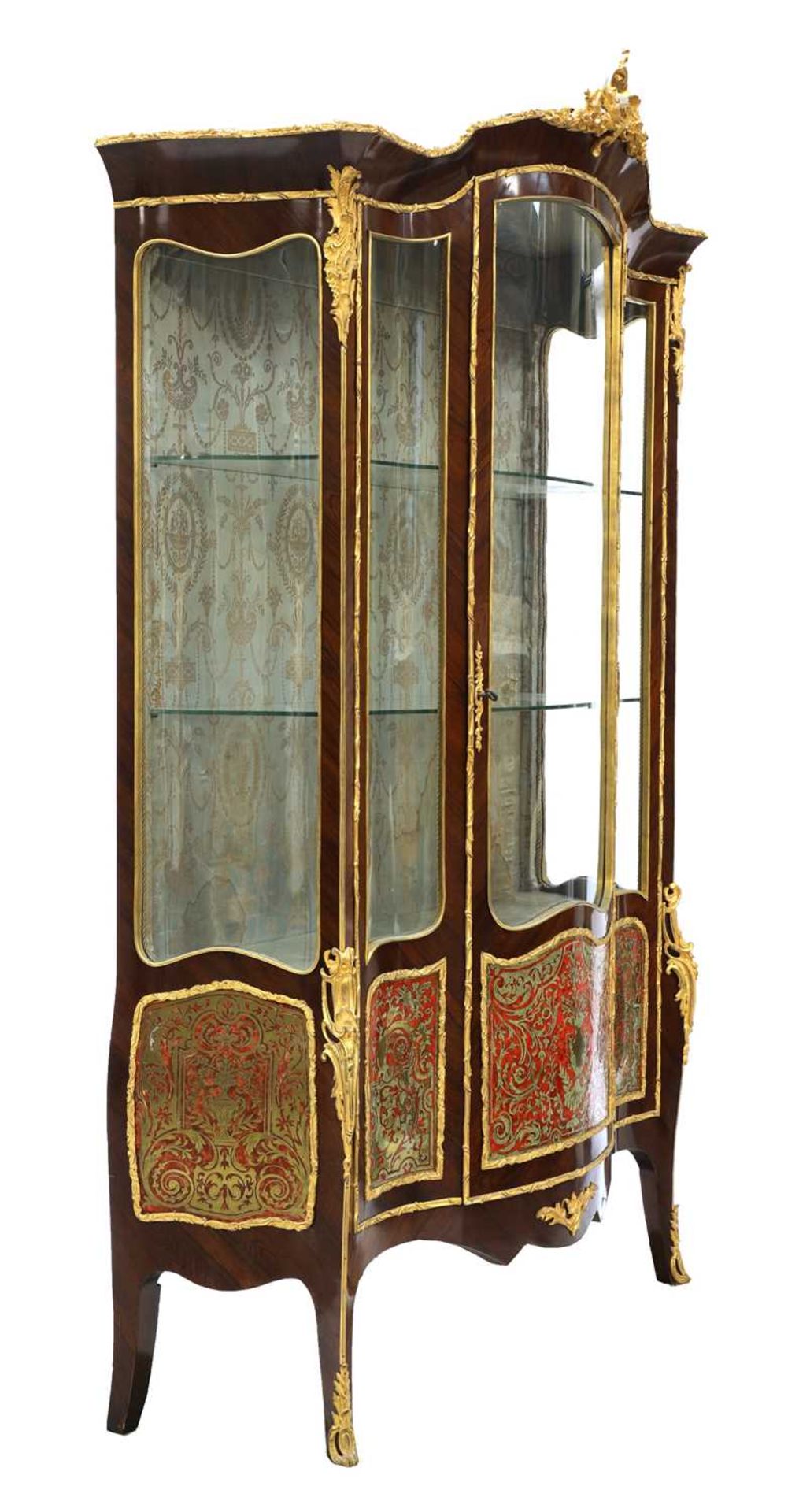 A good Louis XV-style rosewood serpentine vitrine, - Image 2 of 5