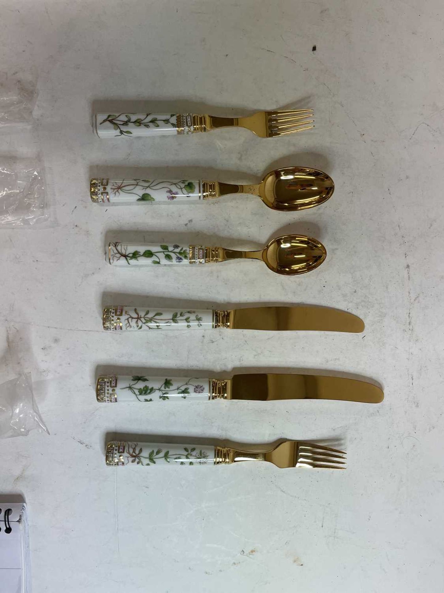 A part canteen of Royal Copenhagen 'Flora Danica' porcelain and silver-gilt cutlery, - Image 91 of 109