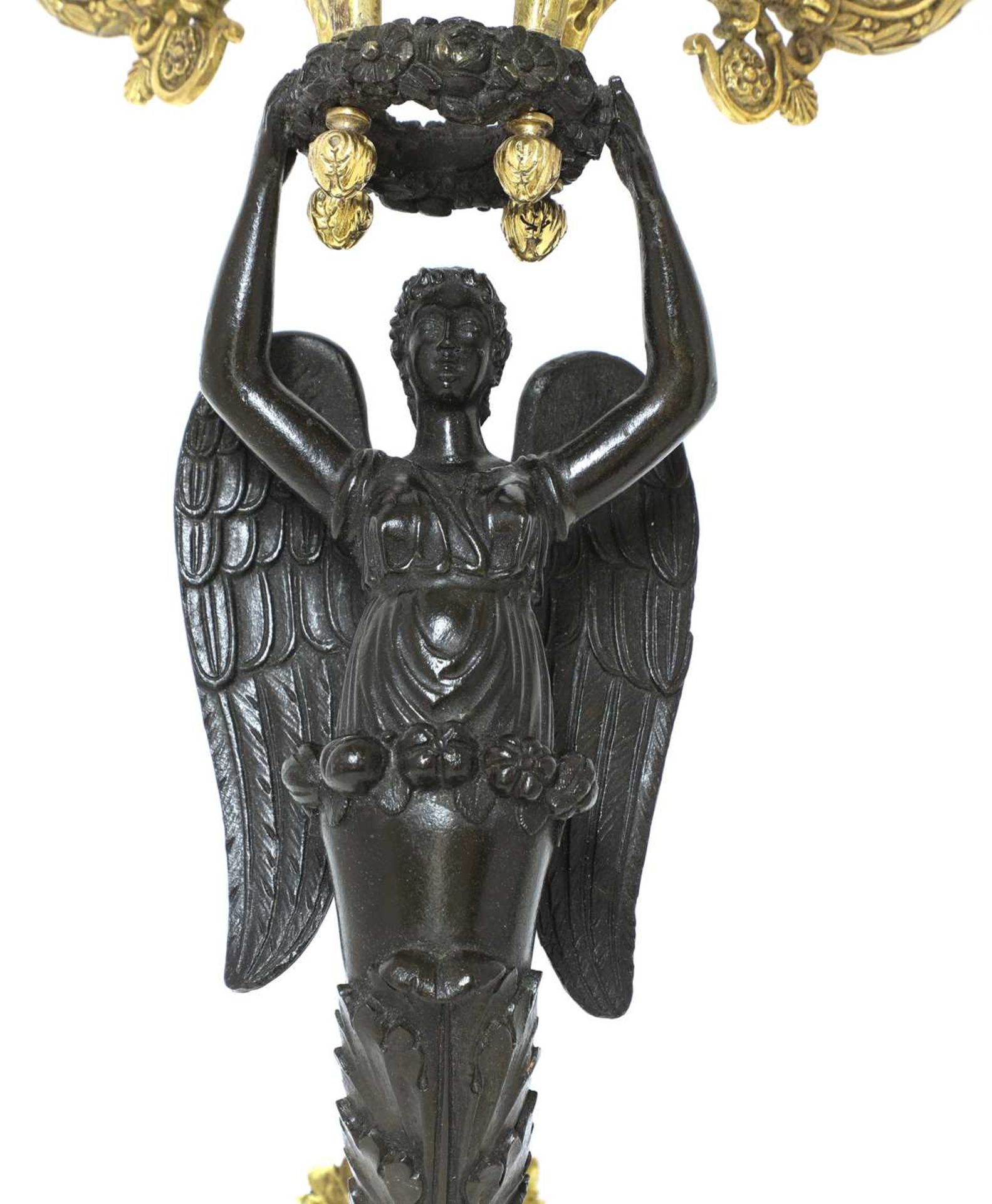 A pair of French bronze and ormolu wall sconces, - Image 6 of 6