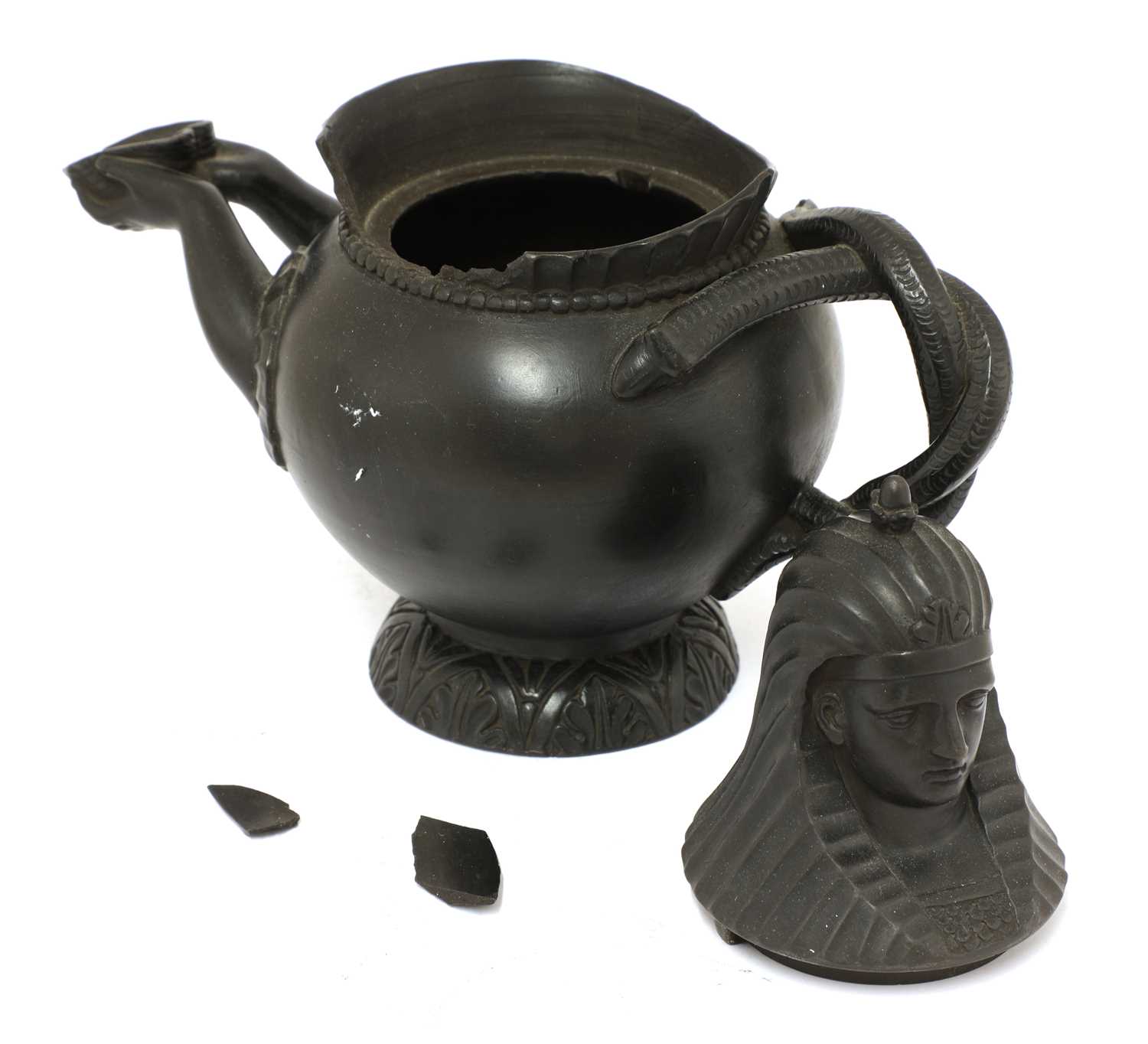 A Regency black basalt teapot, - Bild 3 aus 9