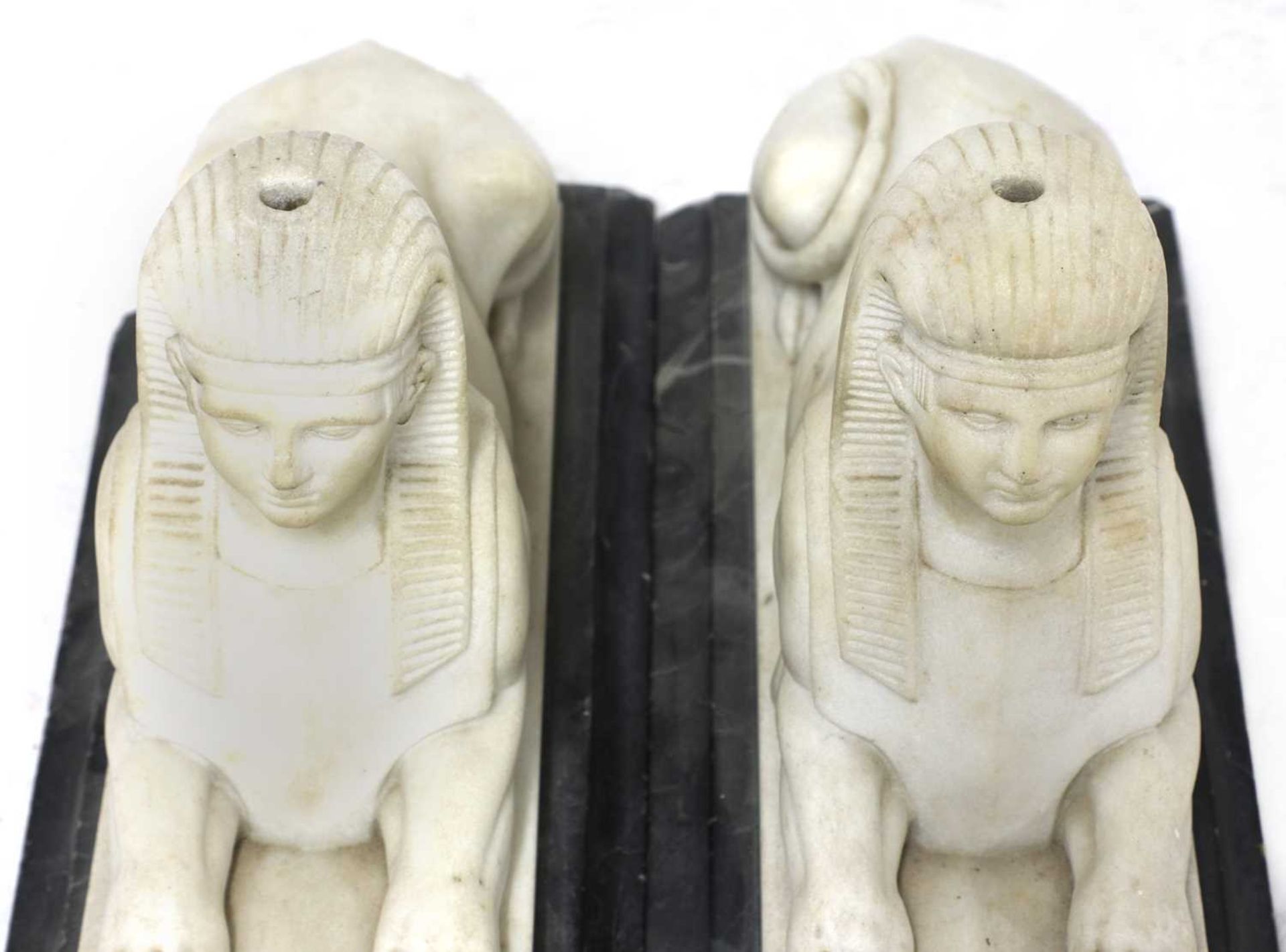 A pair of carved marble sphinx, - Image 5 of 5