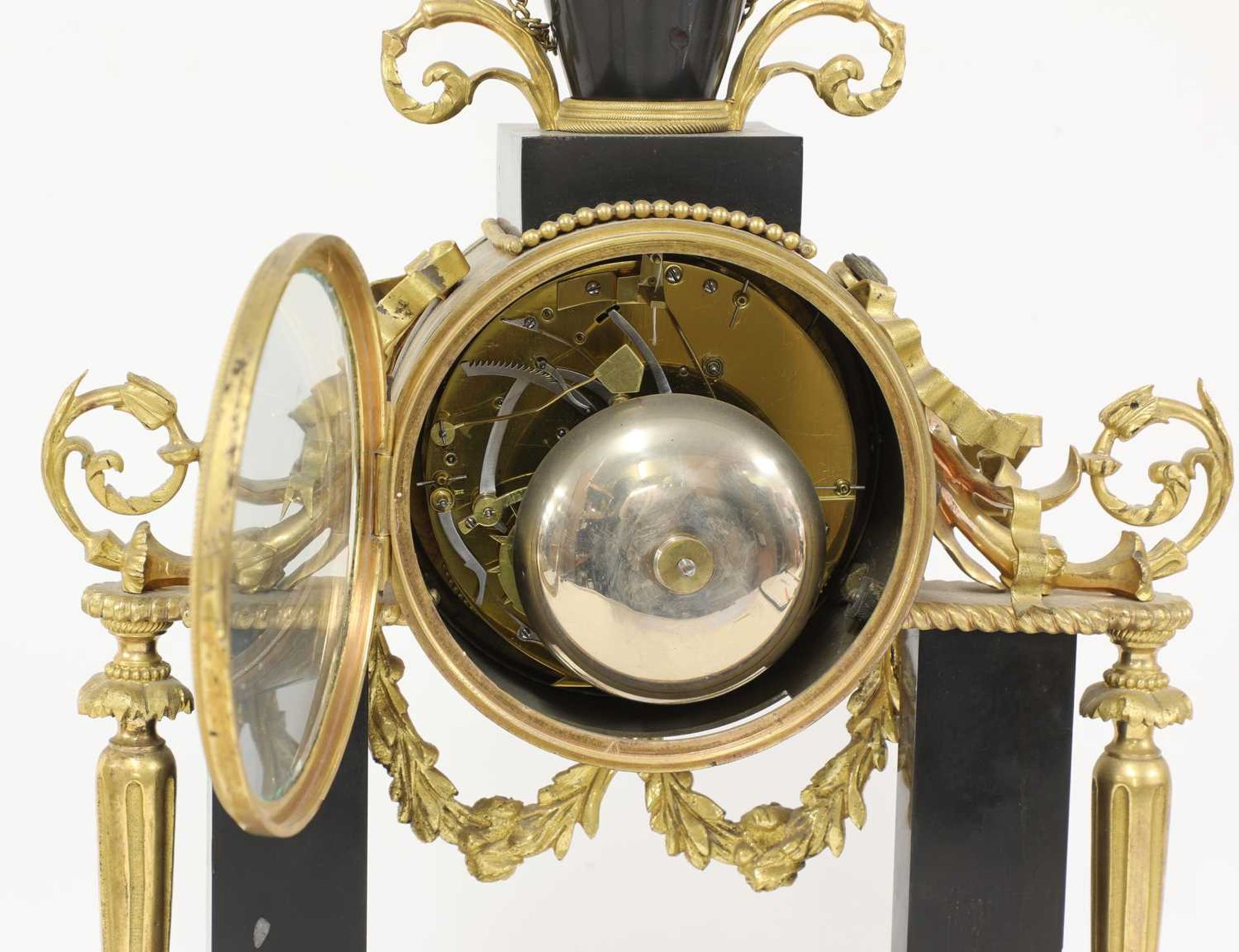 A matched French ormolu and marble clock garniture, - Image 3 of 3