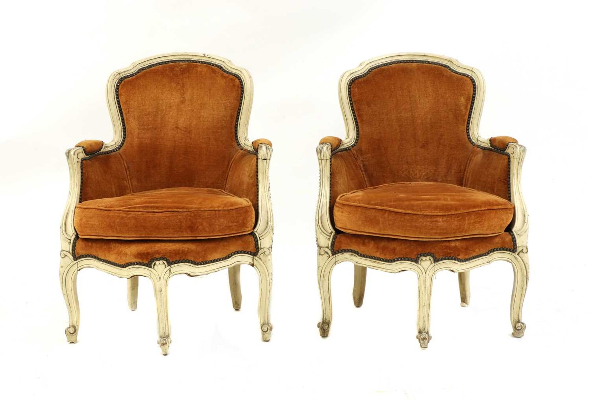 A pair of French Louis XV-style fauteuils, - Image 3 of 8