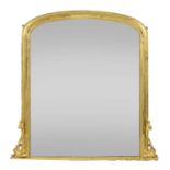 A Victorian giltwood overmantel mirror,