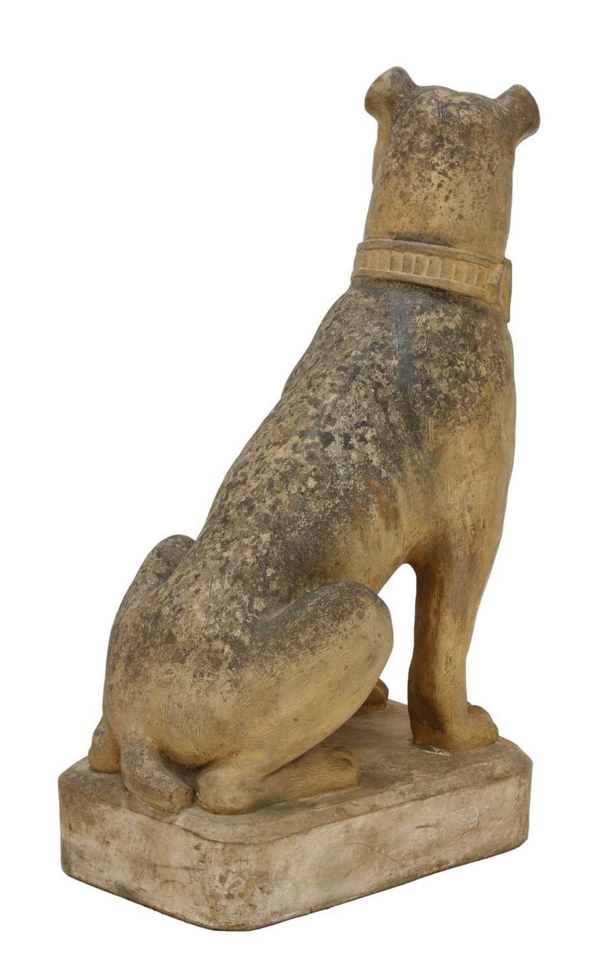 A French terracotta model of a seated pug, - Bild 3 aus 3