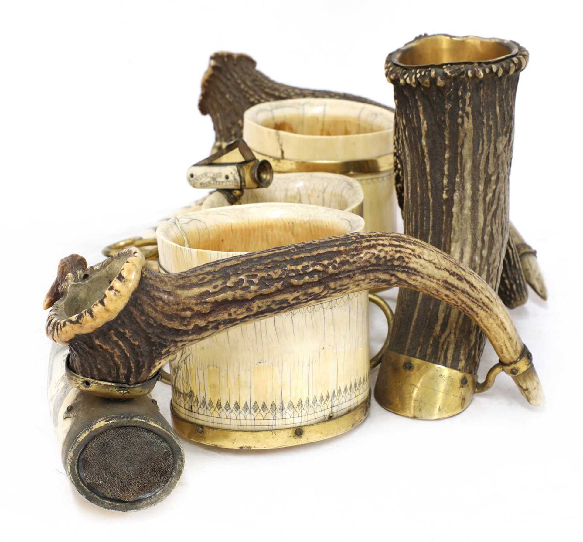 An ivory and antler smoker's companion, - Bild 5 aus 6