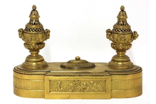 A Swedish Empire gilt-bronze standish, - Image 1 of 4