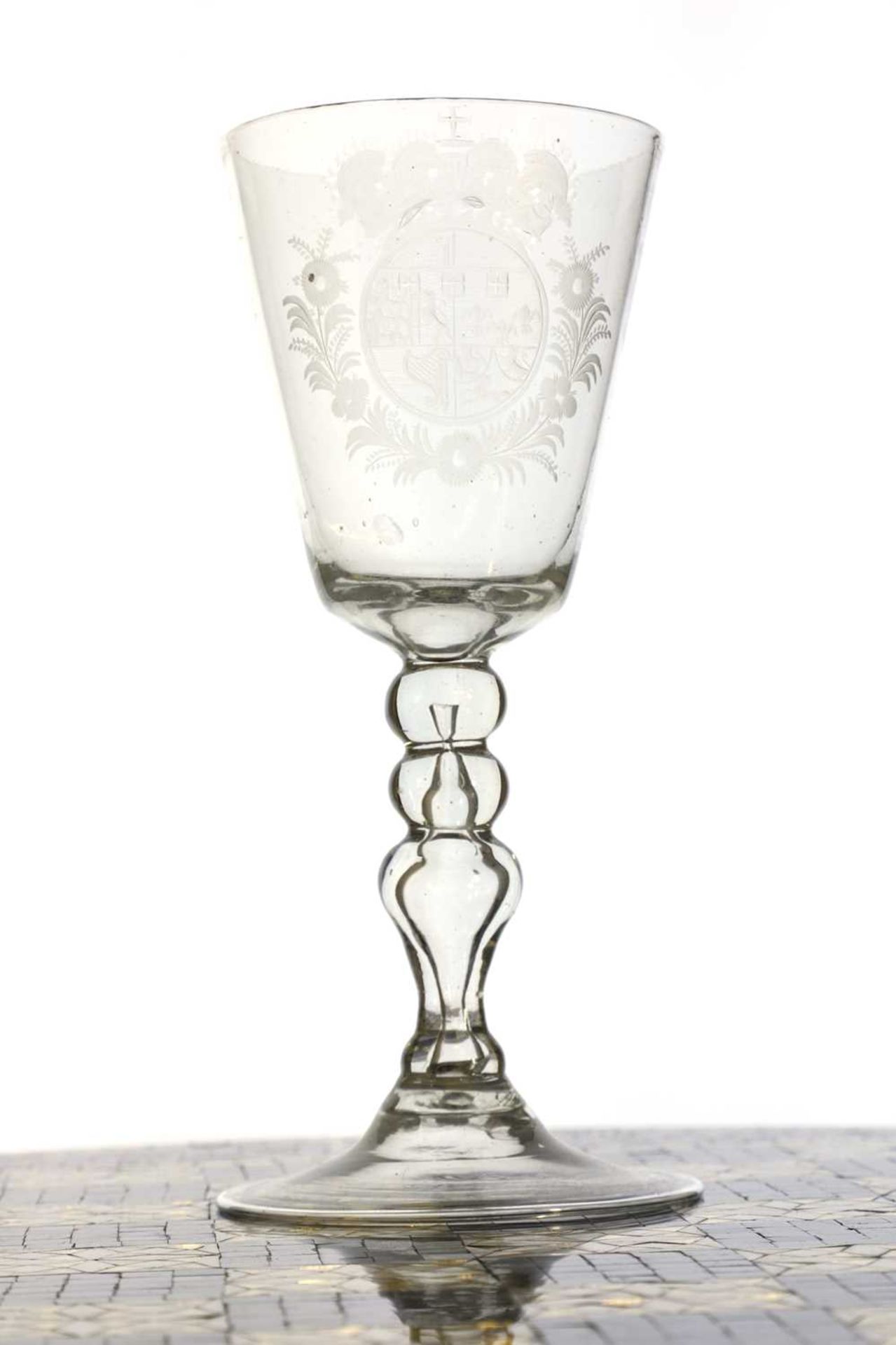 A Dutch engraved royal armorial goblet,