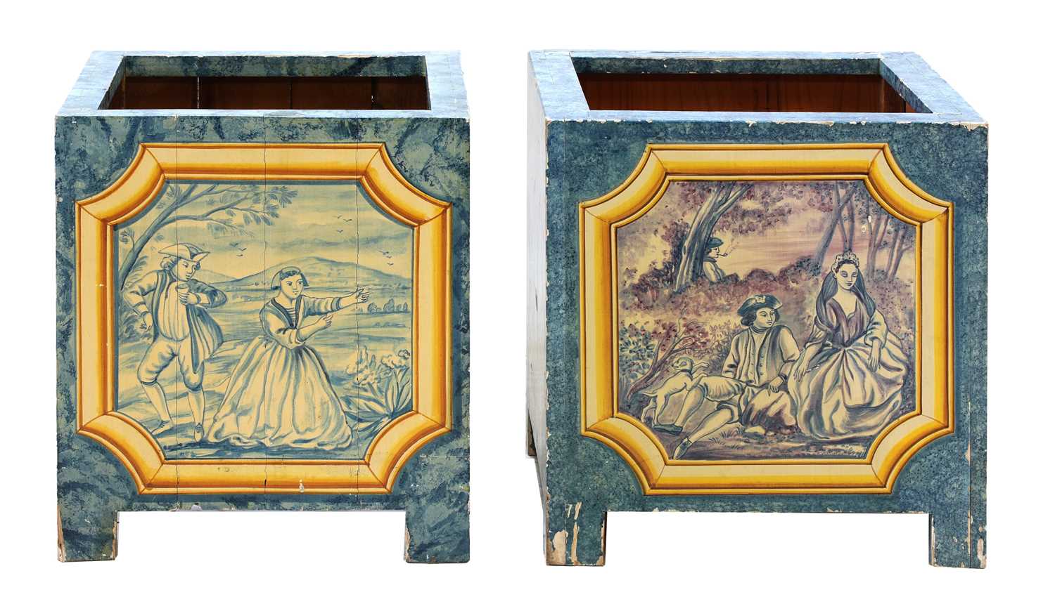 A pair of painted wooden Versailles planters, - Bild 3 aus 5