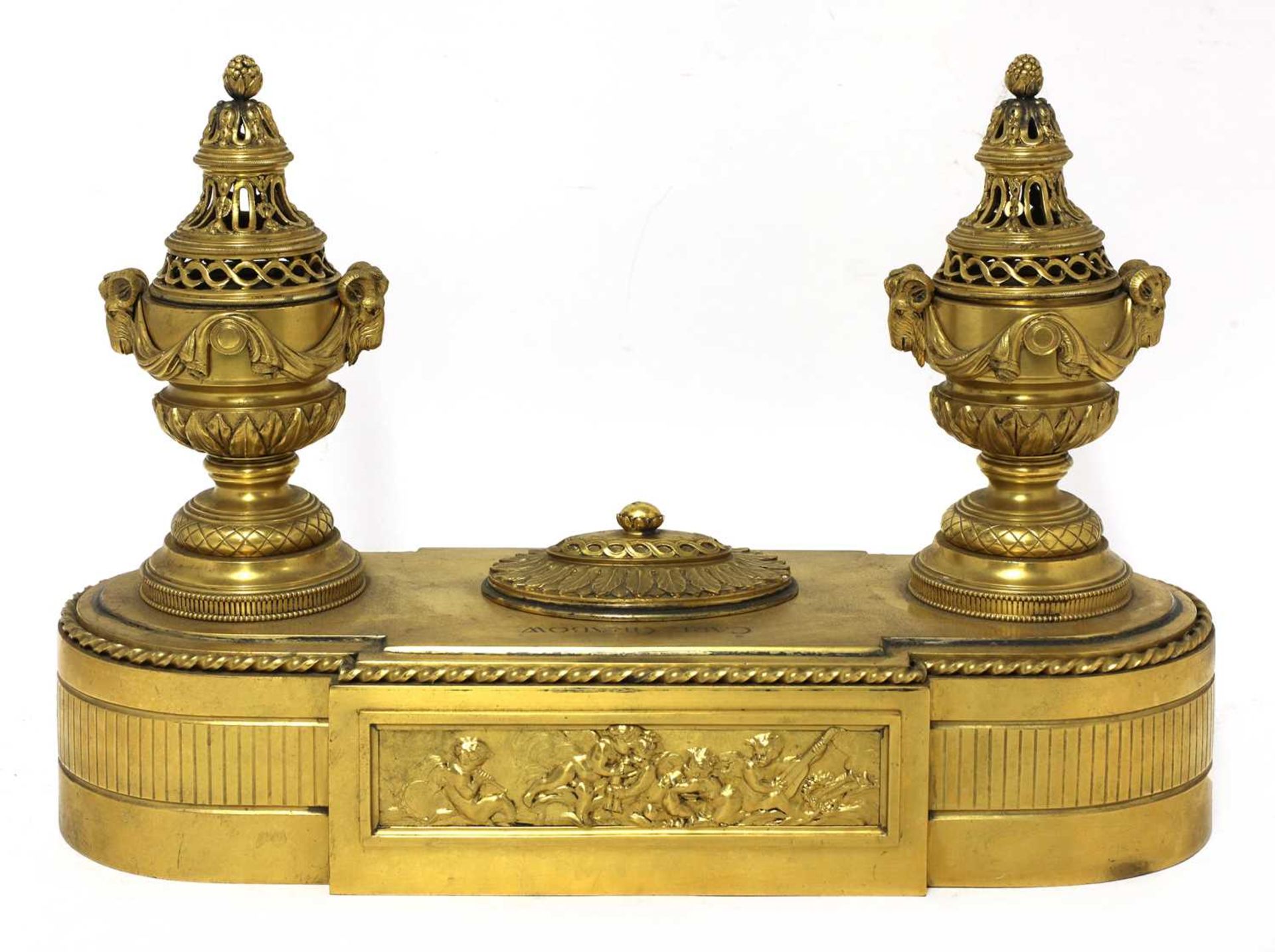 A Swedish Empire gilt-bronze standish, - Image 4 of 4