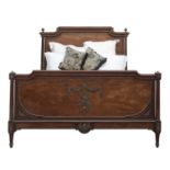A Louis XVI-style mahogany double bed,