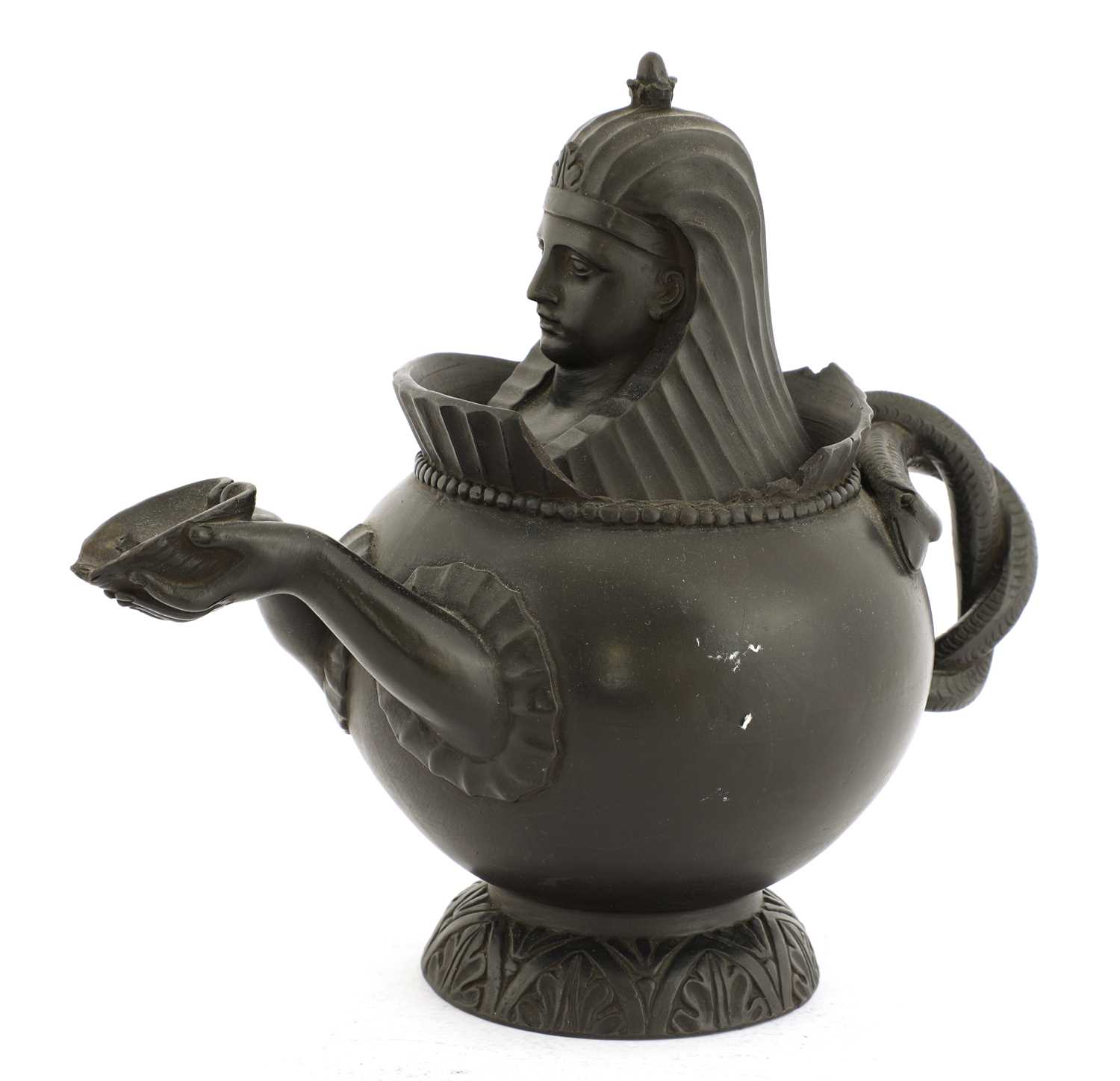 A Regency black basalt teapot,