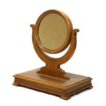 A Victorian oak mirror and stand,