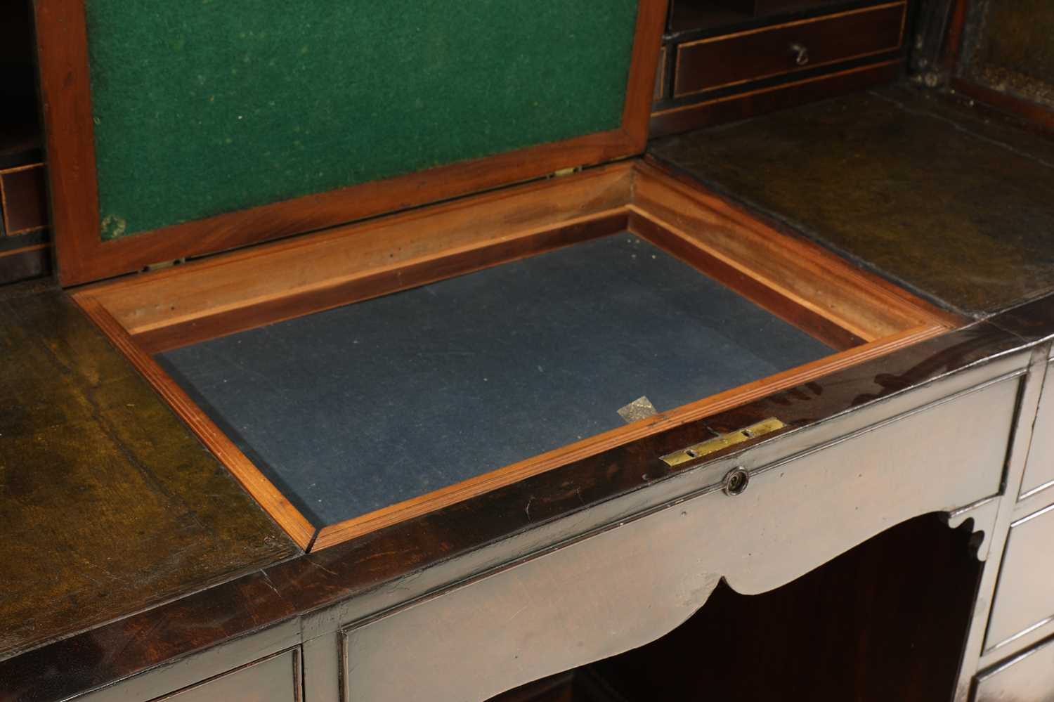 A large mahogany roll-top estate desk, - Image 4 of 7