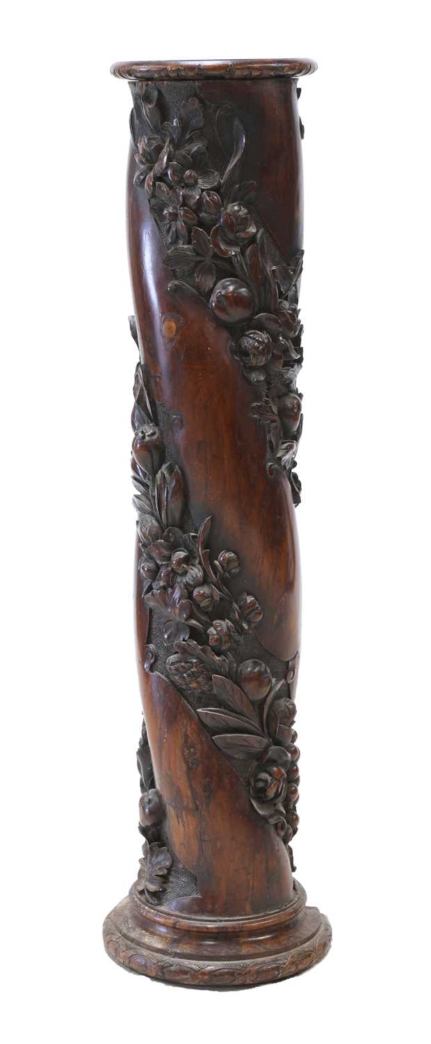 A solid yew wood column,