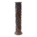A solid yew wood column,