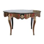 A French Napoleon III tortoiseshell, bronze and ormolu centre table,
