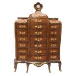 An extraordinary and fine Louis XV-style rosewood and kingwood secretaire en chiffonier,