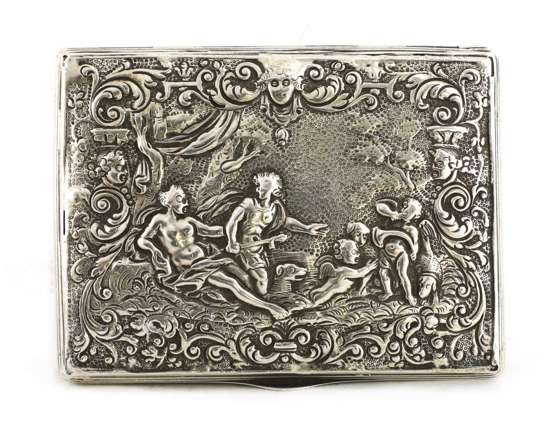 An early English repoussé silver box, - Image 2 of 4