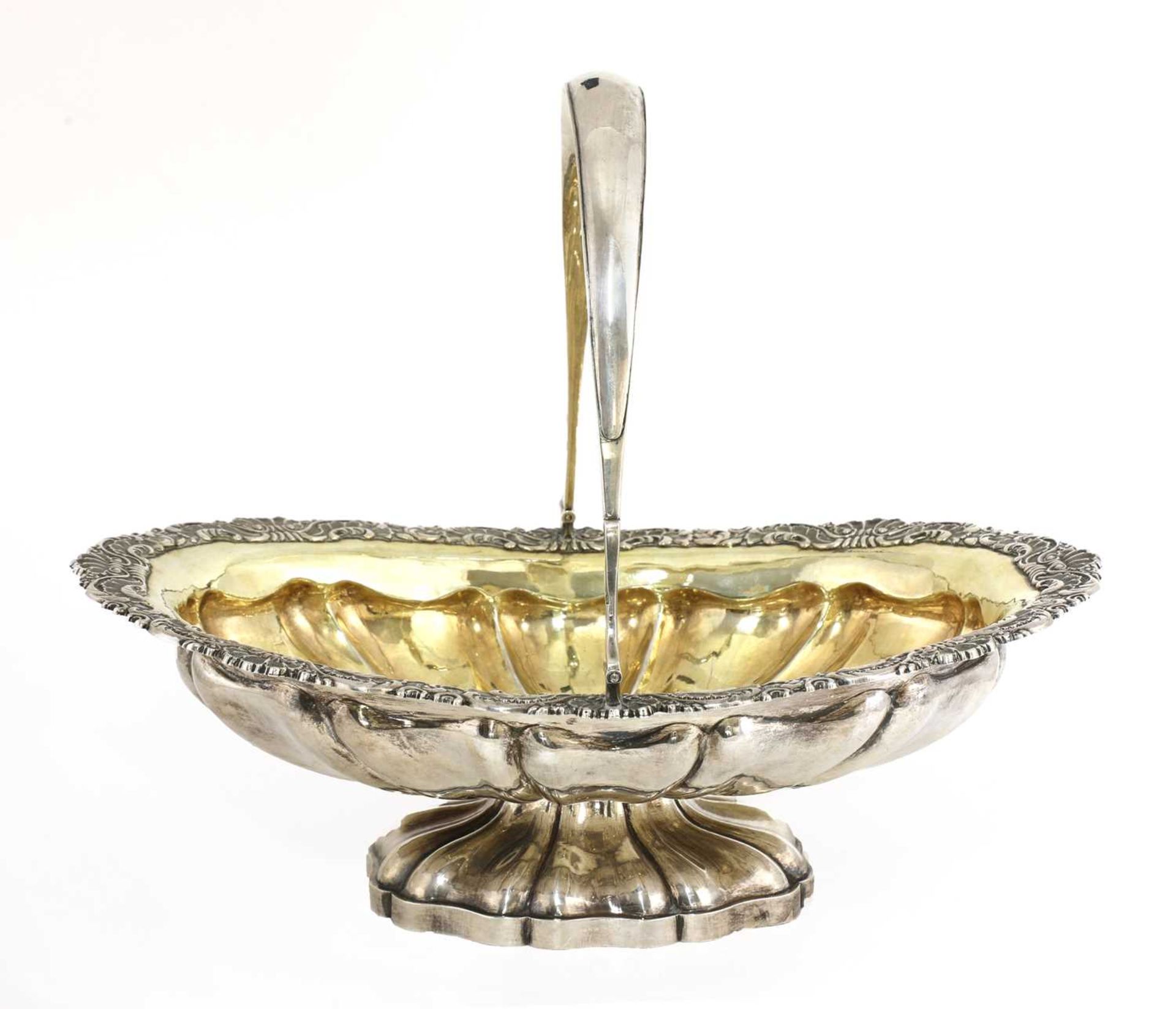 A large Russian silver basket,