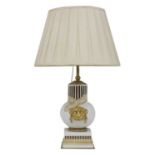 A French porcelain table lamp,