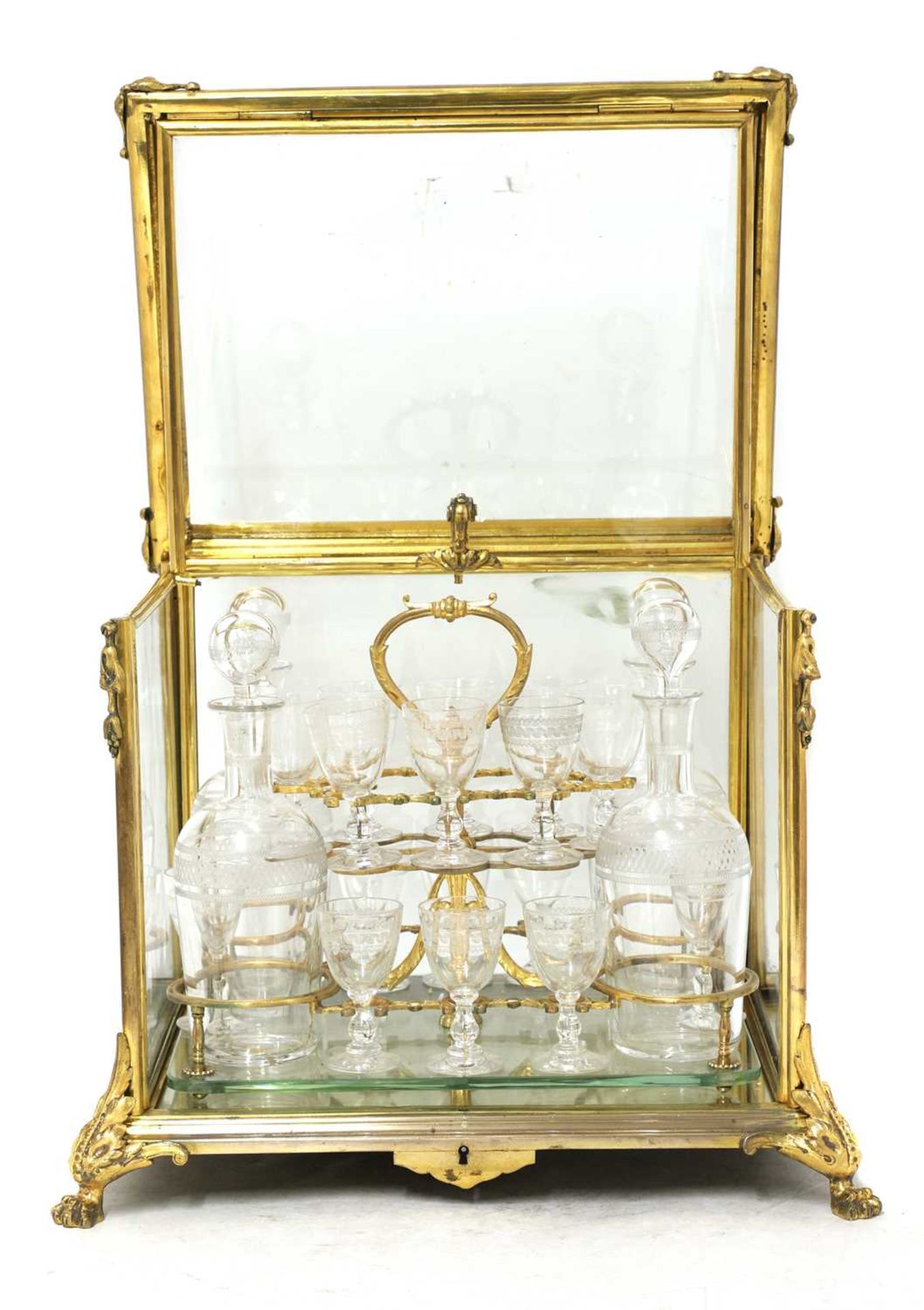 A Napoleon III ormolu and glass cave à liqueur, - Image 4 of 5