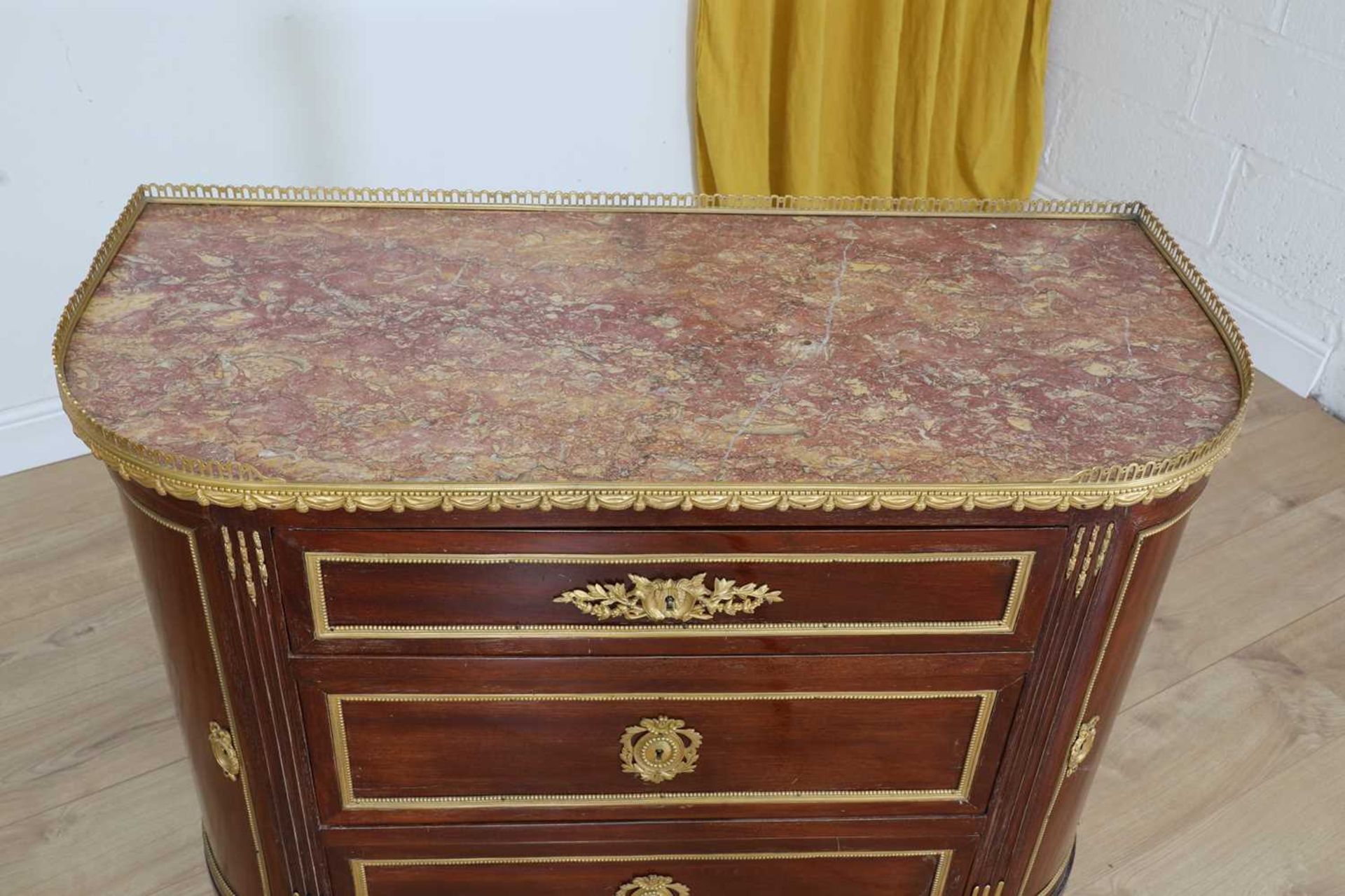 A French Louis XVI-style mahogany and ormolu mounted commode, - Image 2 of 7