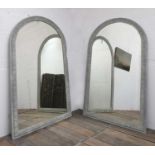 Pair of large French painted mirrors