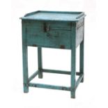 A blue-painted side table ,