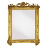 A French giltwood wall mirror,