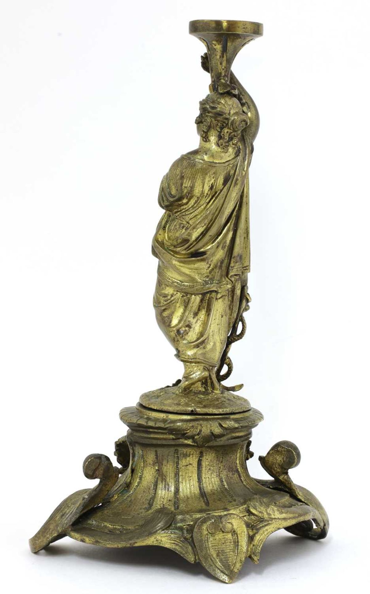 A gilt-bronze figural lamp base, - Bild 2 aus 3