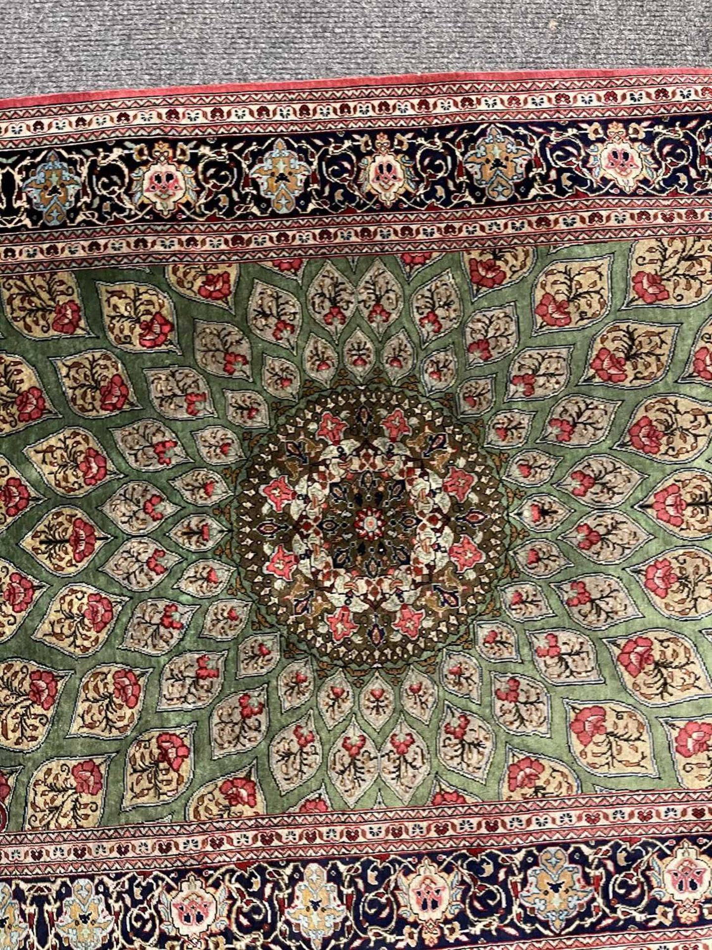 A Persian silk rug, - Image 4 of 8