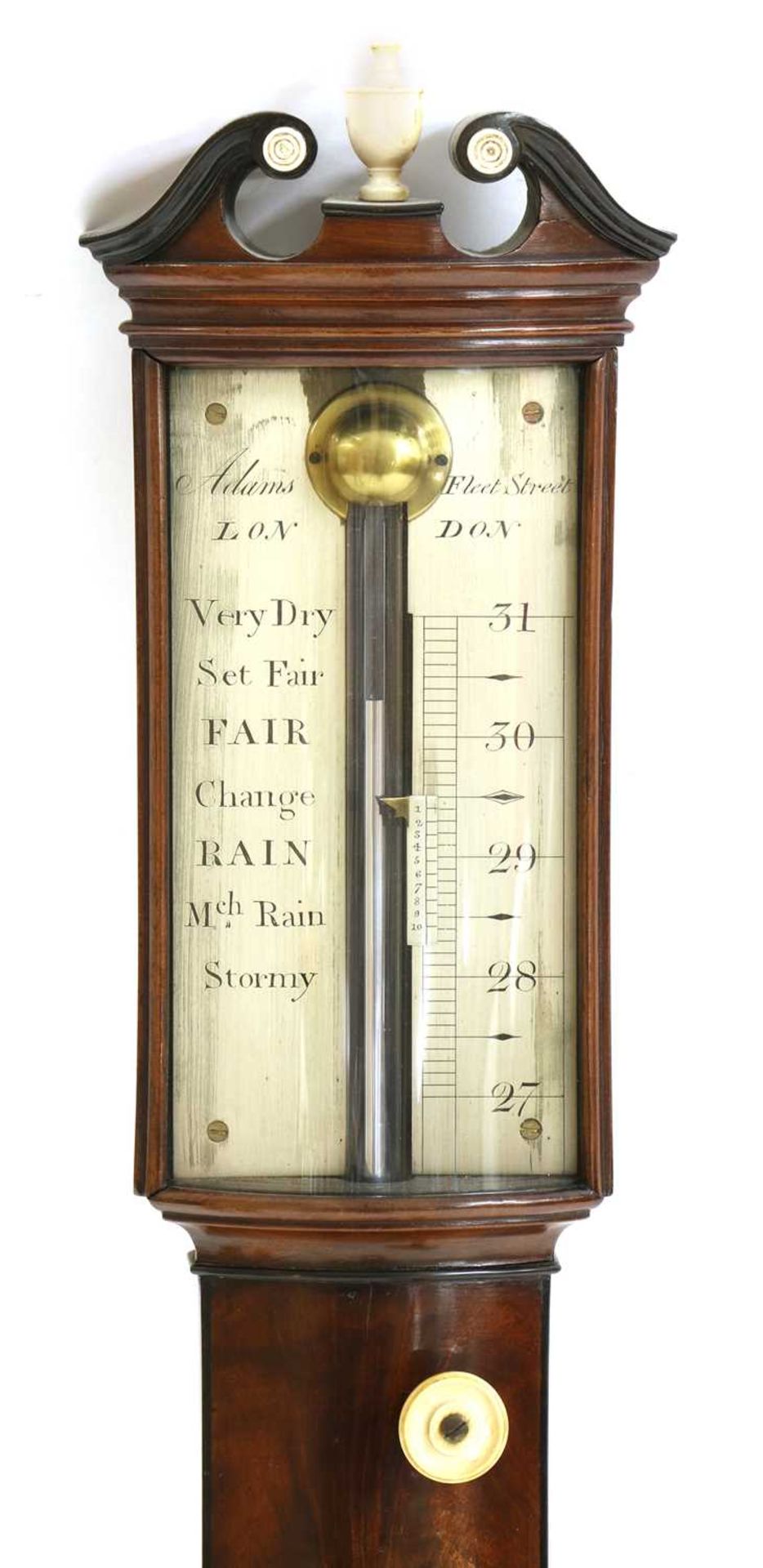 A mahogany, ebony and ivory stick barometer, - Image 2 of 3