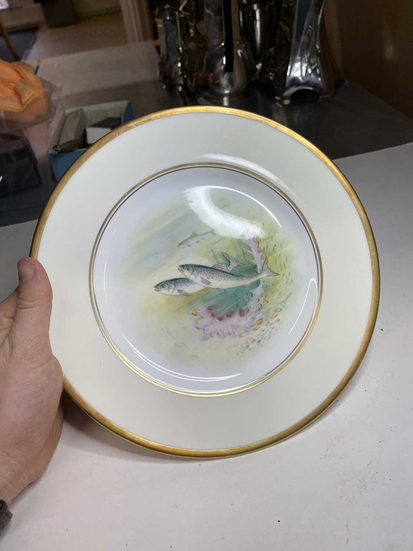 A Minton porcelain fish service, - Image 20 of 32