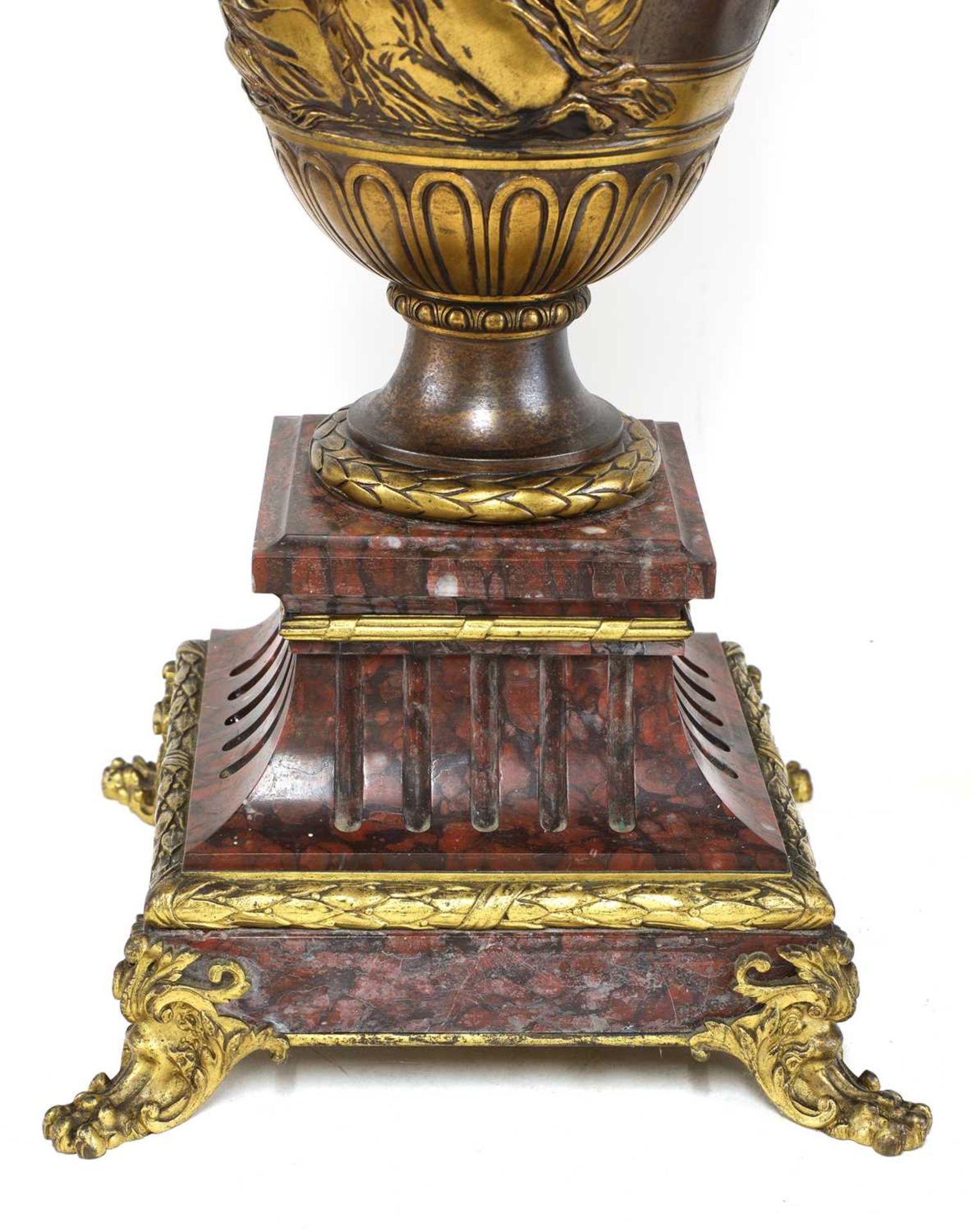 A pair of marble, gilt and patinated bronze candelabra, - Image 6 of 23