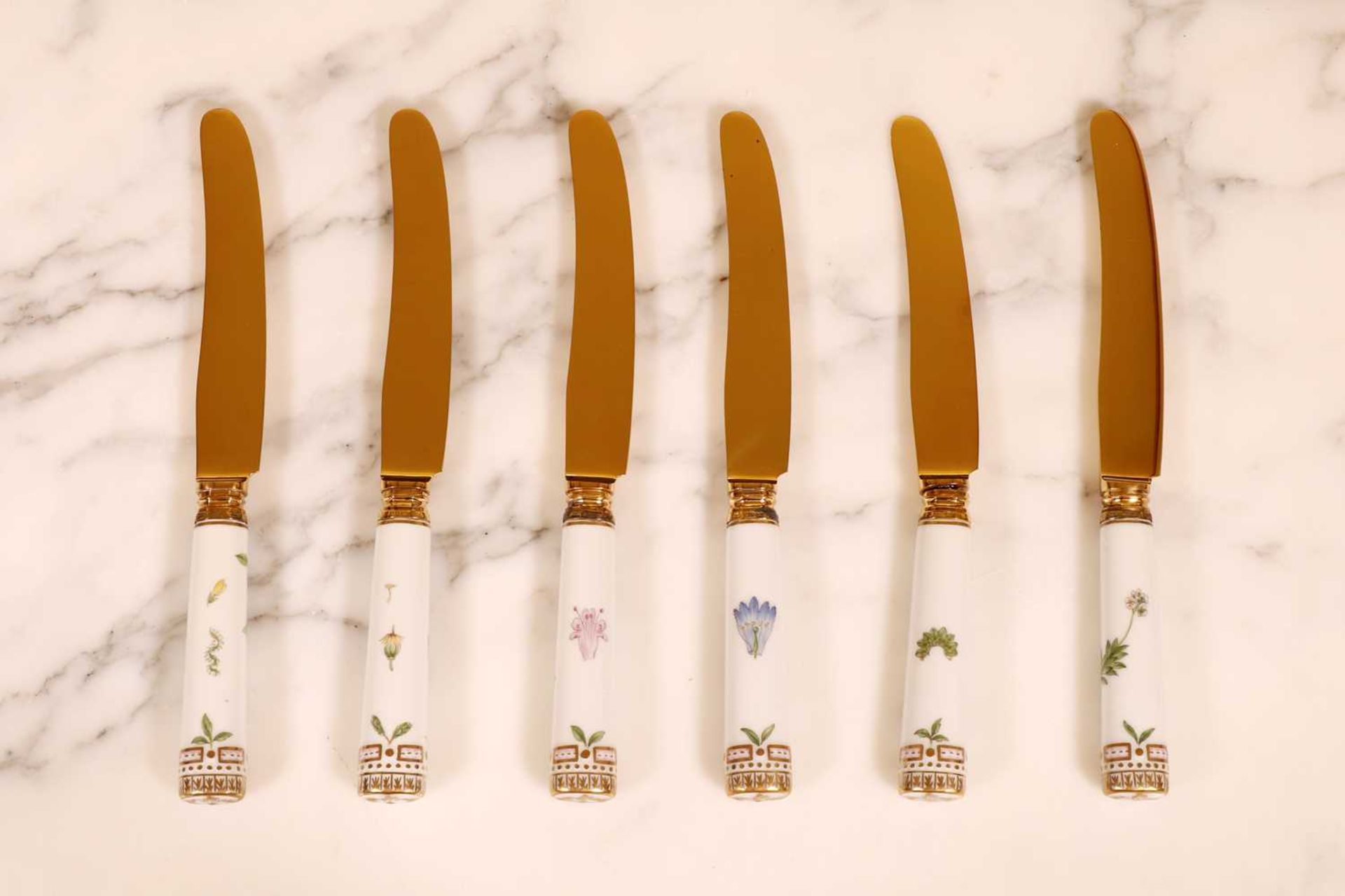 A part canteen of Royal Copenhagen 'Flora Danica' porcelain and silver-gilt cutlery, - Image 9 of 109