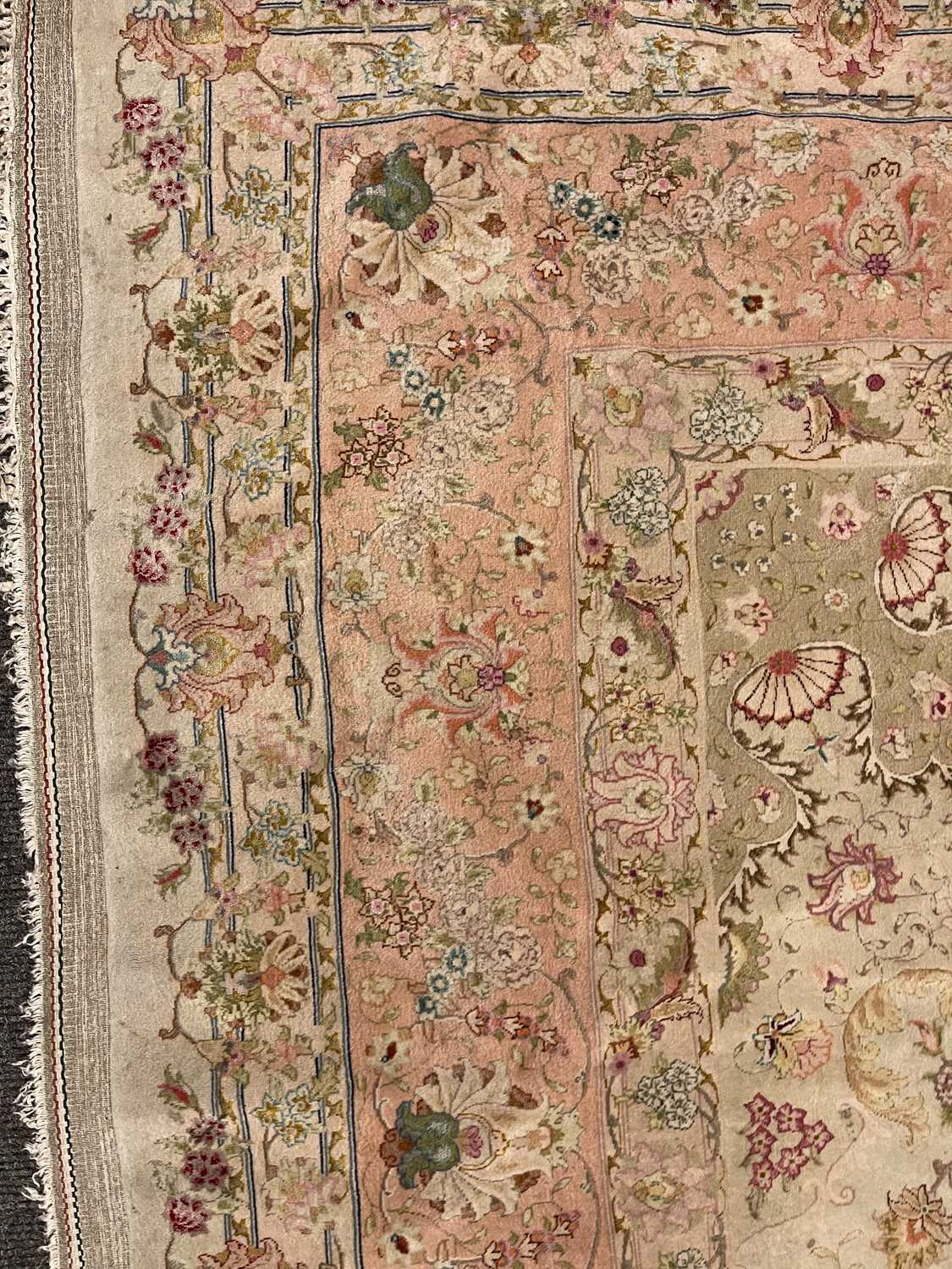 A Persian wool and silk Tabriz rug, - Image 7 of 34